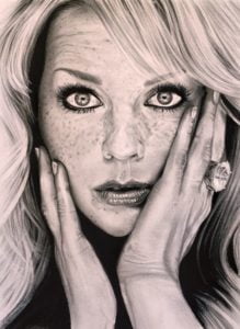 Chantal Janzen, grafiet, voorbeeldfoto door William Rutten Photography