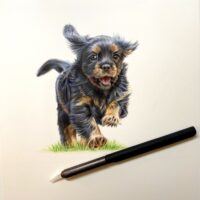 Uitbreiding online cursus huisdieren kleurpotlood: Hondje