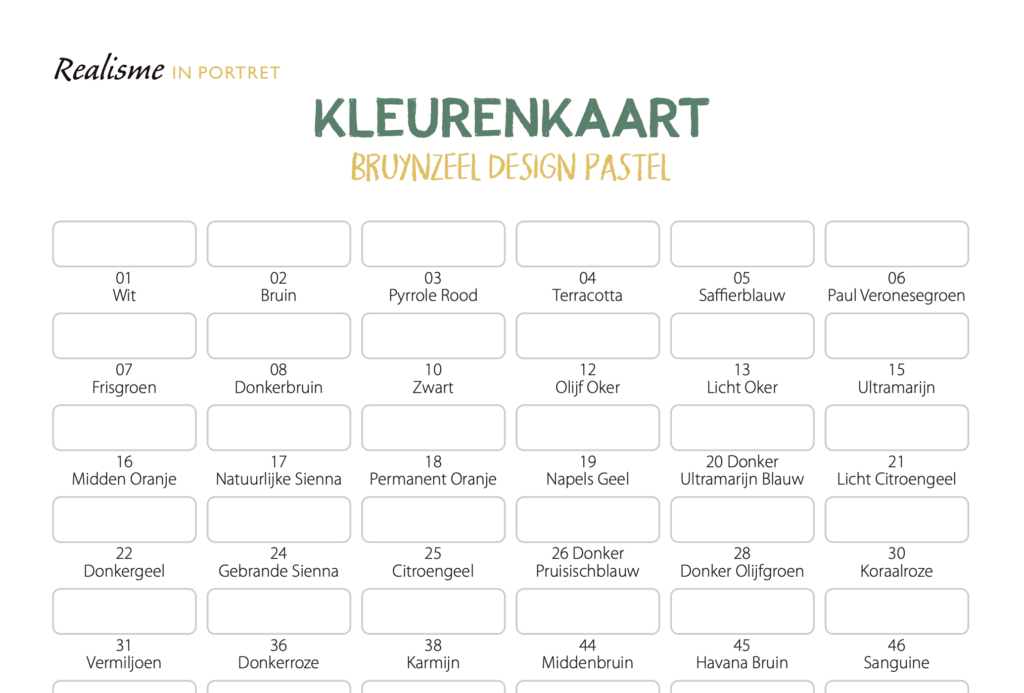 [Download] Kleurenkaarten kleurpotloden en pastelpotloden leeg